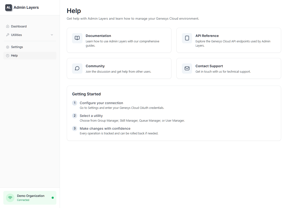Template Manager Interface