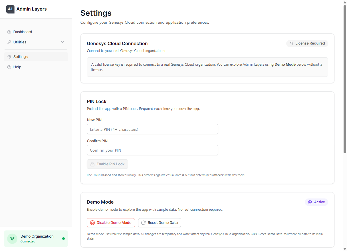 Settings - Configuration and preferences